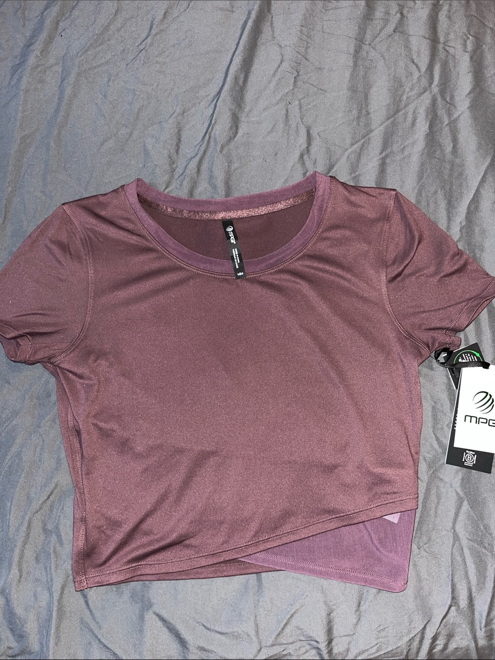 MPG Women's Plum Crop Performance Tee